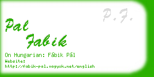 pal fabik business card